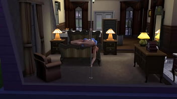 Pawg makes out with her boyfriend and poledances