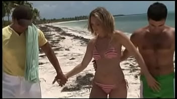 As she gives a blowjob the blonde haired crystal gets butt fucked