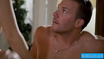 Watch sensual teenager rubbing clit while getting her bald pussy pounded deep