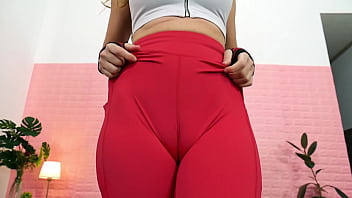 Pretty busty doll huge cameltoe in tight leggings