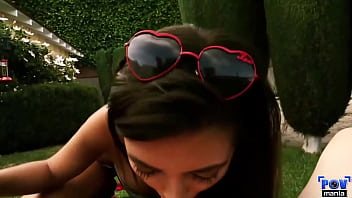 Frida sante & miles long performing some blowjob scenes outdoors part 2