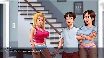 Summertime saga by darkcookie caught his big natural boobs stepsis jenny playing with her huge boobs with another girl