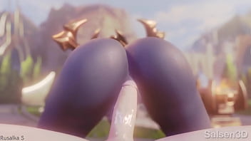 Thicc shyvana rides a good cock