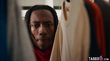 Black dude hides in the closet to watch young ebony lesbos