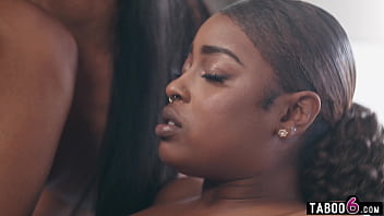 Black dude hides in the closet to watch young ebony lesbos