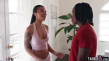 Black dude hides in the closet to watch young ebony lesbos