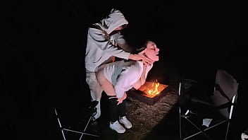 Using milf pussy at camp next to the fire Using milf pussy at camp next to the fire