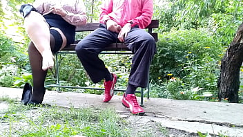 My mother in law loves it when i cum on her nylon stockings