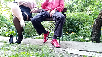 My mother in law loves it when i cum on her nylon stockings