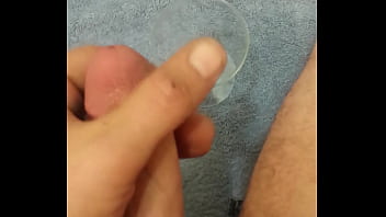 Solo cumshot in a glass