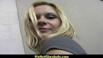 Hottie sucks and fucks black cock for cusmhot at gloryhole 8