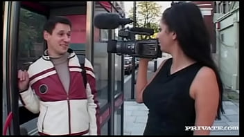 Sabrina masturbates until she gives a blowjob and gets cum on her tits