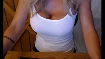 Big boobed blonde starts a new career live