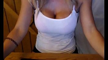 Big boobed blonde starts a new career live