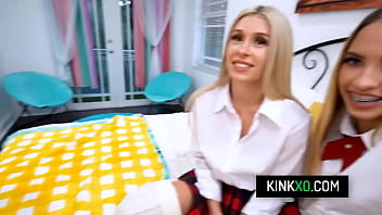 Russian teen and her horny bffs share cock