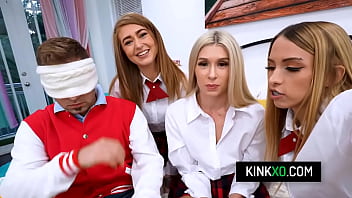 Russian teen and her horny bffs share cock