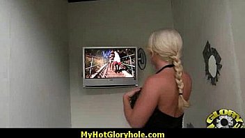 Horny lady enjoys gloryhole cocksucking interracial 1