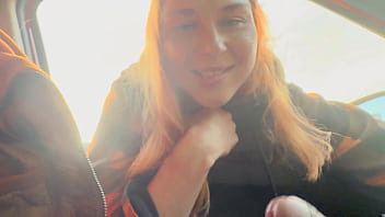 Public dick flash in car stranger girl caught me jerking off in public show boobs and helped me