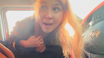 Public dick flash in car stranger girl caught me jerking off in public show boobs and helped me