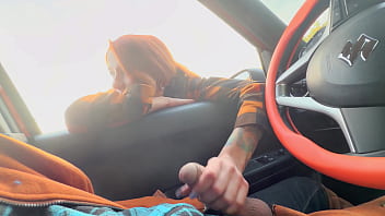Public dick flash in car stranger girl caught me jerking off in public show boobs and helped me