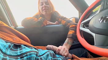 Public dick flash in car stranger girl caught me jerking off in public show boobs and helped me