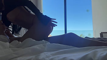 Beach perfect tits & big ass exposed in public and gets fucked after topless