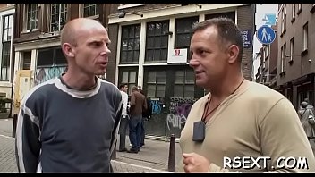 Girl gives hand and oral job