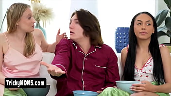 Taboo threesome with nympho stepmother