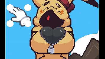 Pokemon recibe cachetada caliente en las tetas