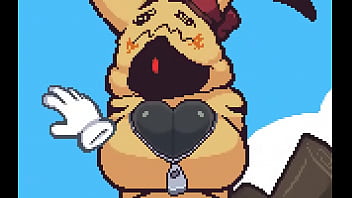 Pokemon recibe cachetada caliente en las tetas