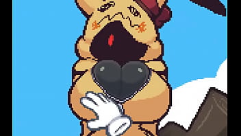 Pokemon recibe cachetada caliente en las tetas