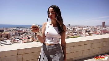 German scout latina girl kitty love pick up for casting fuck with massive cum