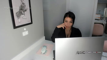 Role play your sexy big boobs secretary giving a handjob to you boss