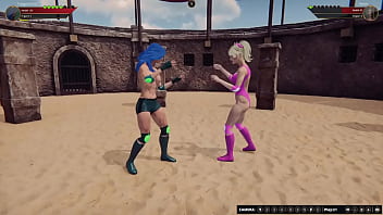 Twiggy vs barbie nf3d female mma battle combat arena