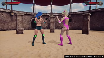 Twiggy vs barbie nf3d female mma battle combat arena