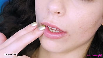 Teen sexy brunette naked close up