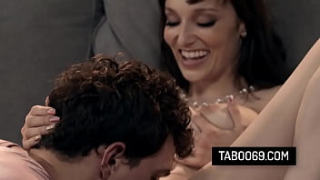 Stunning stepmom swaps her dildo with her stepson's cock