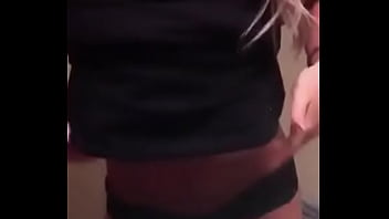 Blonde girl with big boobs flash in the bathoom