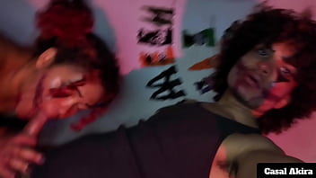 Clown girl having sex after halloween party free scene