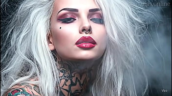 Smoke fetish smoking girl red lipstick ai movie