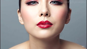 Smoke fetish smoking girl red lipstick ai movie