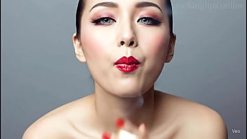 Smoke fetish smoking girl red lipstick ai movie