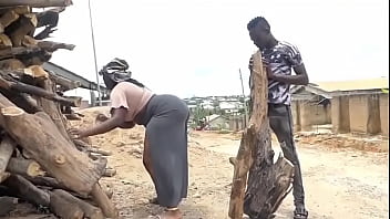 African massive ass and curves selling wood