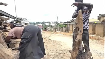 African massive ass and curves selling wood