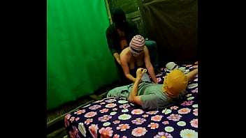 My best friends take me to the vacation ranch and we make a delicious homemade threesome real homemade sex