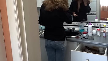 The maid's stepson masturbates in front of me and i pull down my jeans to touch myself