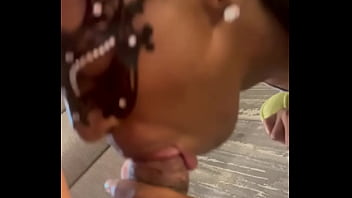 Giving a blowjob while spinning on a chair