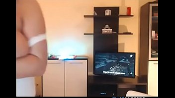 Shy buy horny blonde teen proudly showing big softies on adult video chat