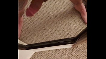 Rubbing One Out White Shaved Cock Exploding On Mirror Dripping Down thumbnail