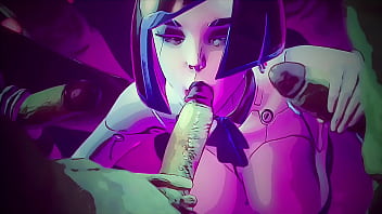 Hot bitch sucks cock and enjoys facial